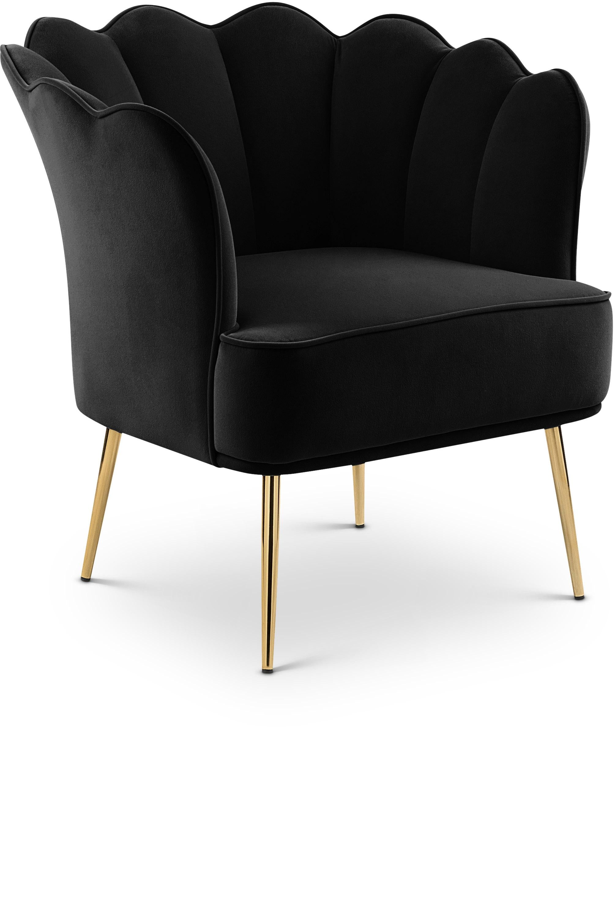 Jester Black Velvet Accent Chair - Luxe Home Furnishings (Jersey City, NJ)