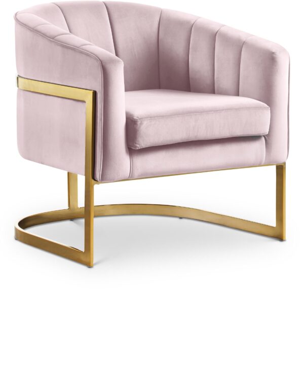 Carter Pink Velvet Accent Chair - Luxe Home Furnishings (Jersey City, NJ)