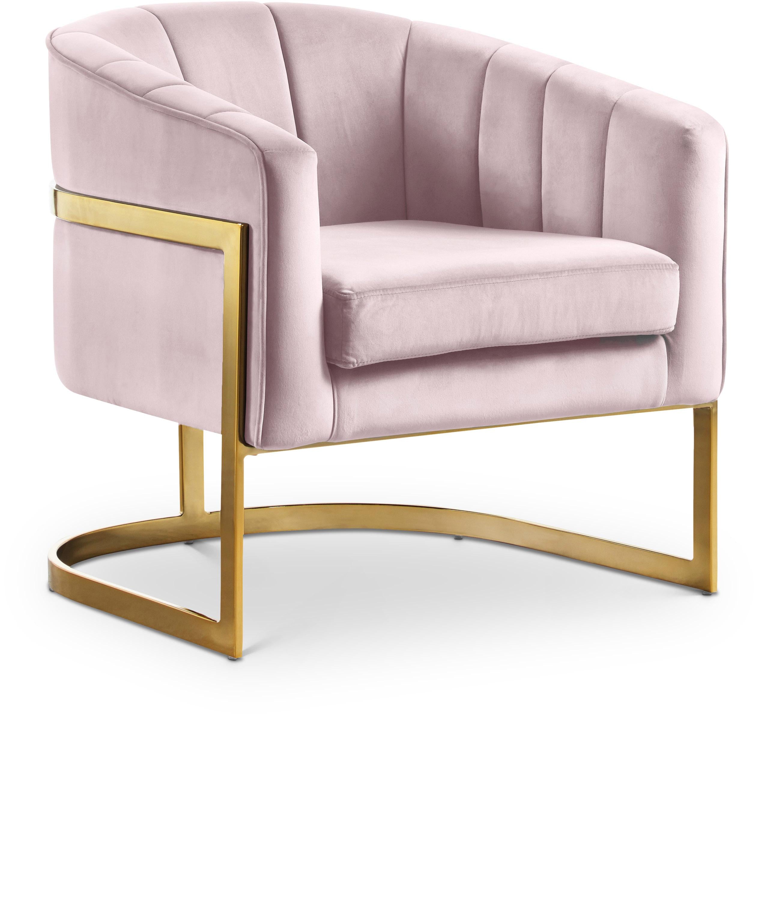 Carter Pink Velvet Accent Chair - Luxe Home Furnishings (Jersey City, NJ)