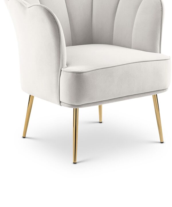Jester Cream Velvet Accent Chair - Luxe Home Furnishings (Jersey City, NJ)