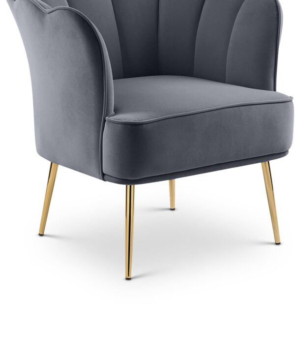 Jester Grey Velvet Accent Chair - Luxe Home Furnishings (Jersey City, NJ)