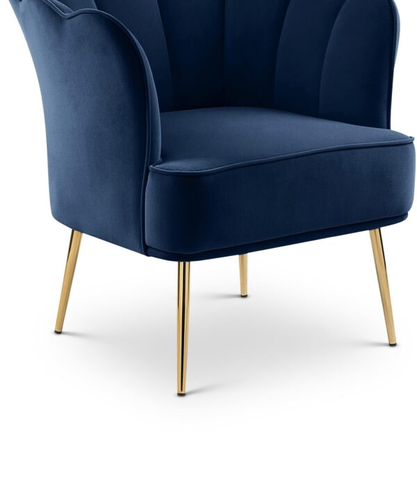 Jester Navy Velvet Accent Chair - Luxe Home Furnishings (Jersey City, NJ)