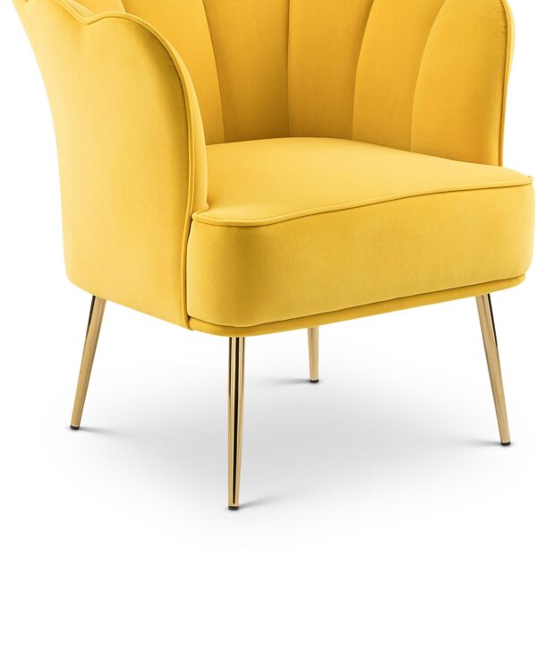 Jester Yellow Velvet Accent Chair - Luxe Home Furnishings (Jersey City, NJ)