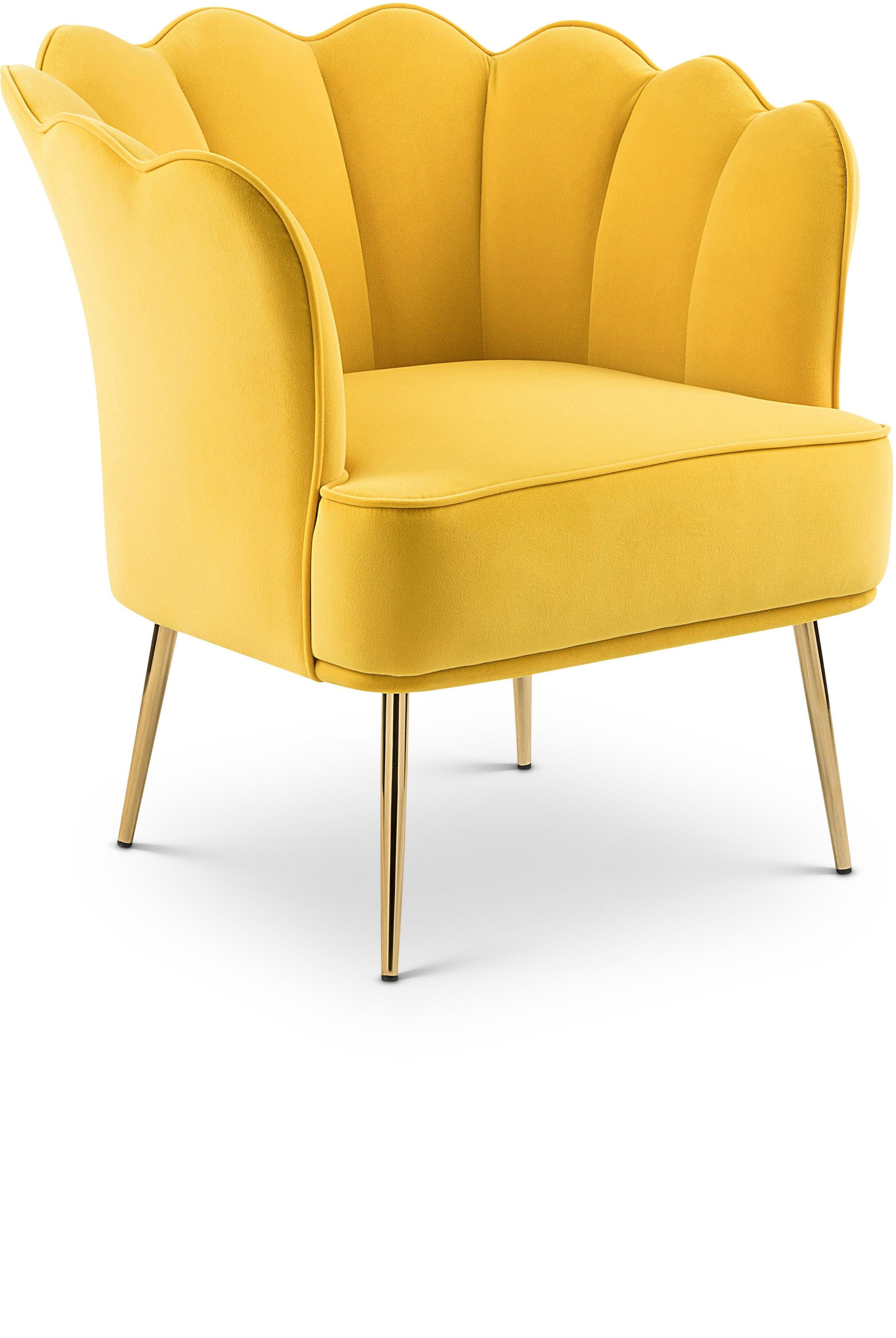Jester Yellow Velvet Accent Chair - Luxe Home Furnishings (Jersey City, NJ)