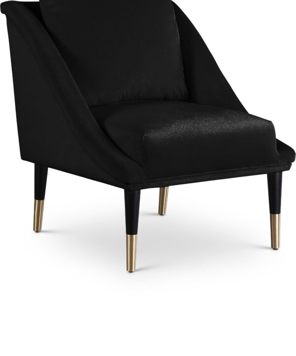Elegante Black Velvet Accent Chair - Luxe Home Furnishings (Jersey City, NJ)