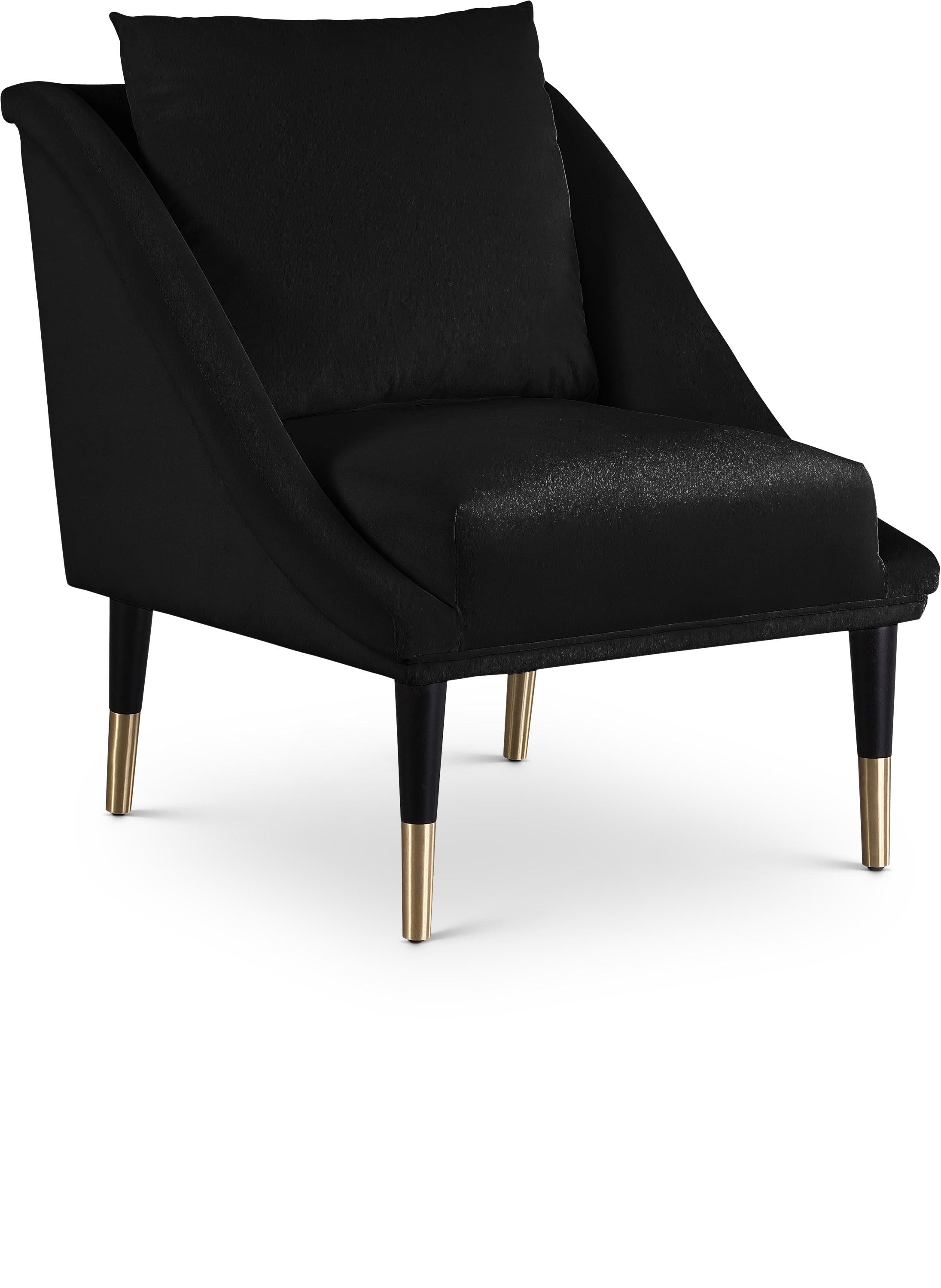 Elegante Black Velvet Accent Chair - Luxe Home Furnishings (Jersey City, NJ)