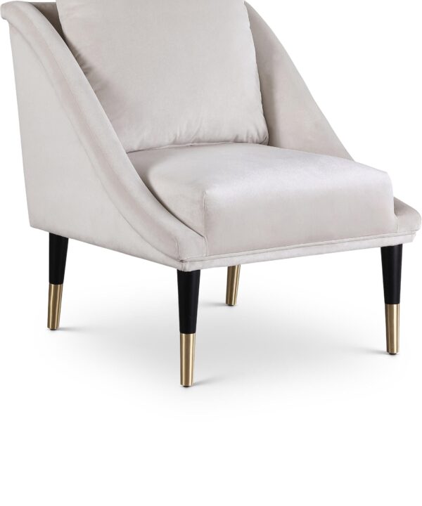Elegante Cream Velvet Accent Chair - Luxe Home Furnishings (Jersey City, NJ)