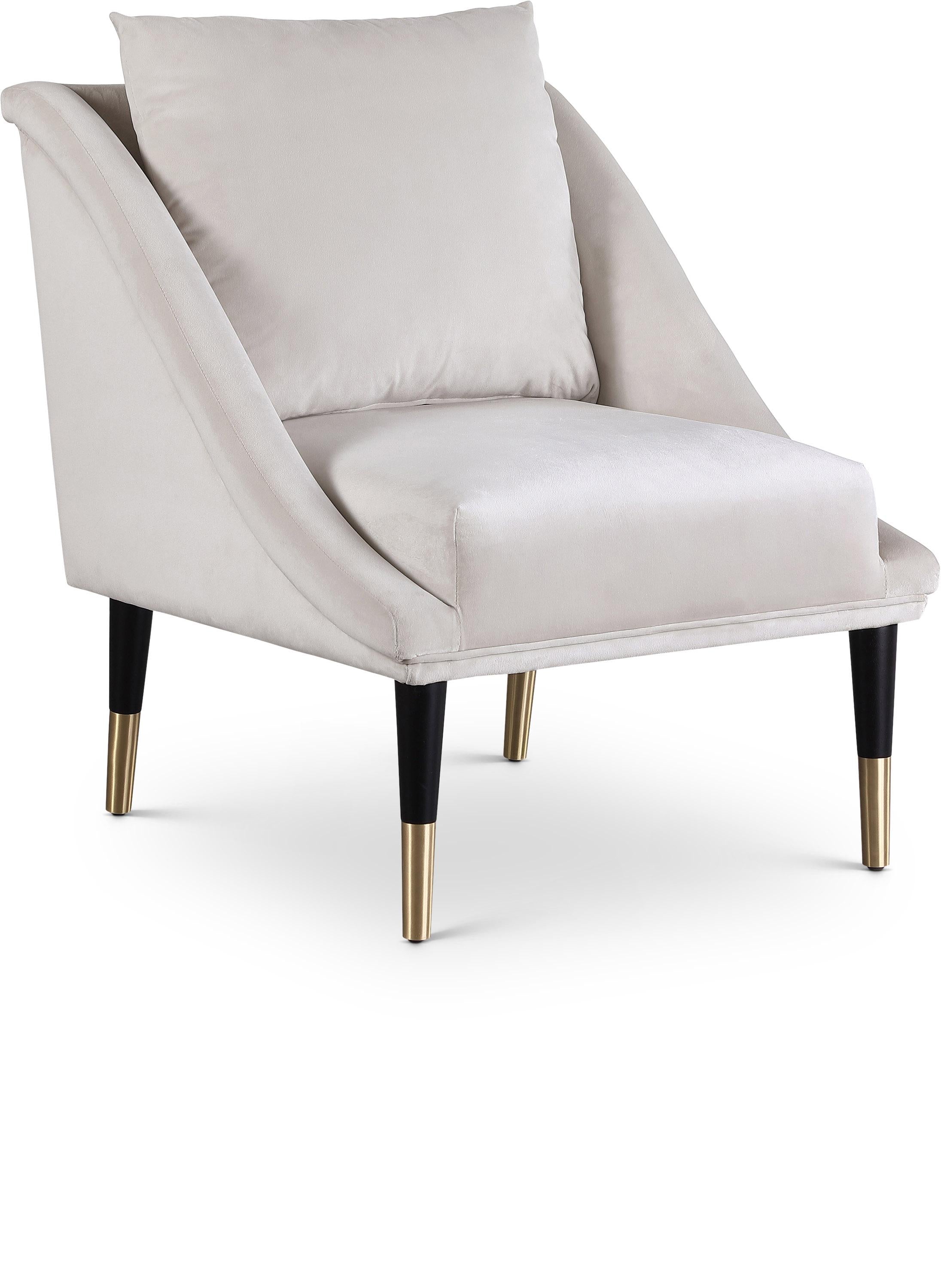 Elegante Cream Velvet Accent Chair - Luxe Home Furnishings (Jersey City, NJ)