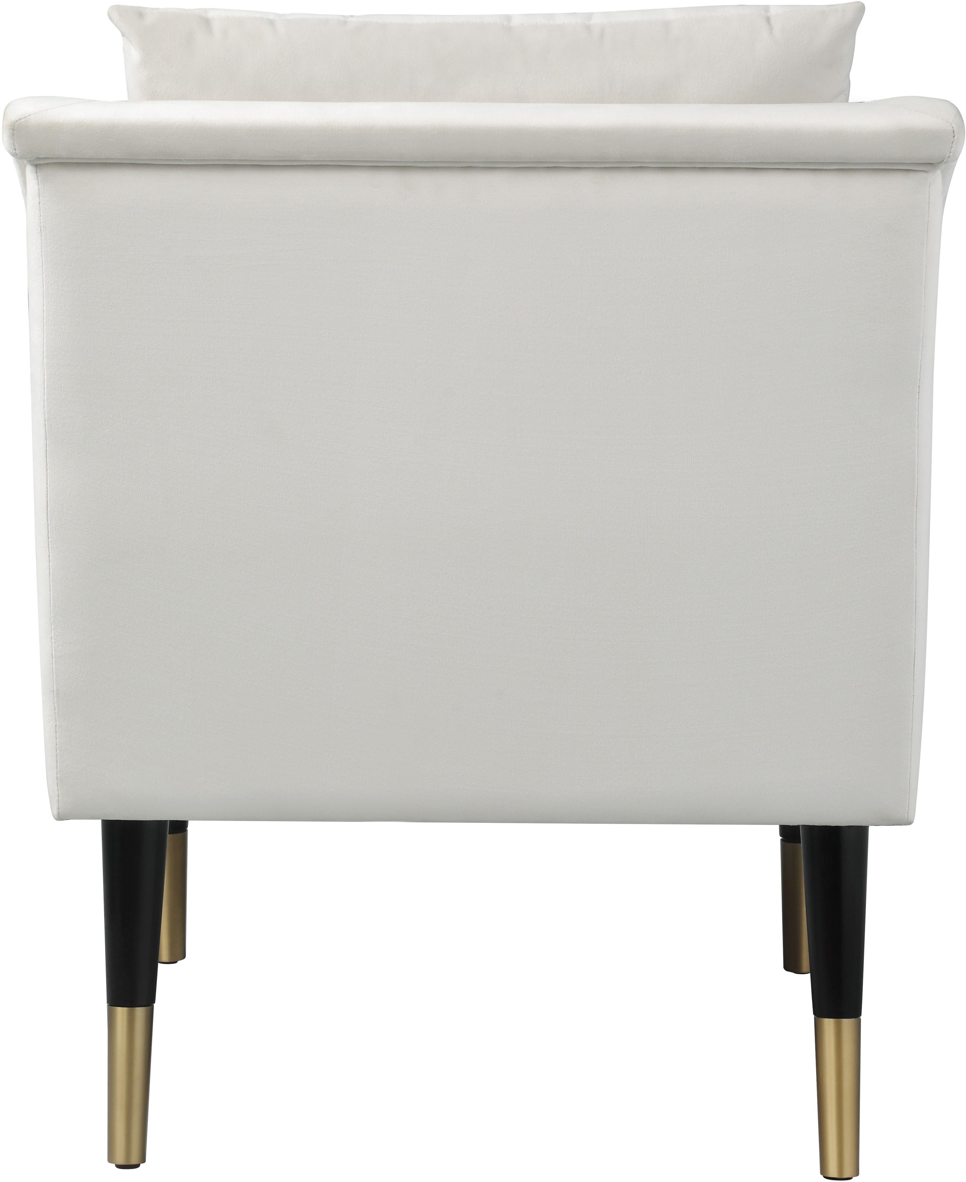 Elegante Cream Velvet Accent Chair - Luxe Home Furnishings (Jersey City, NJ)