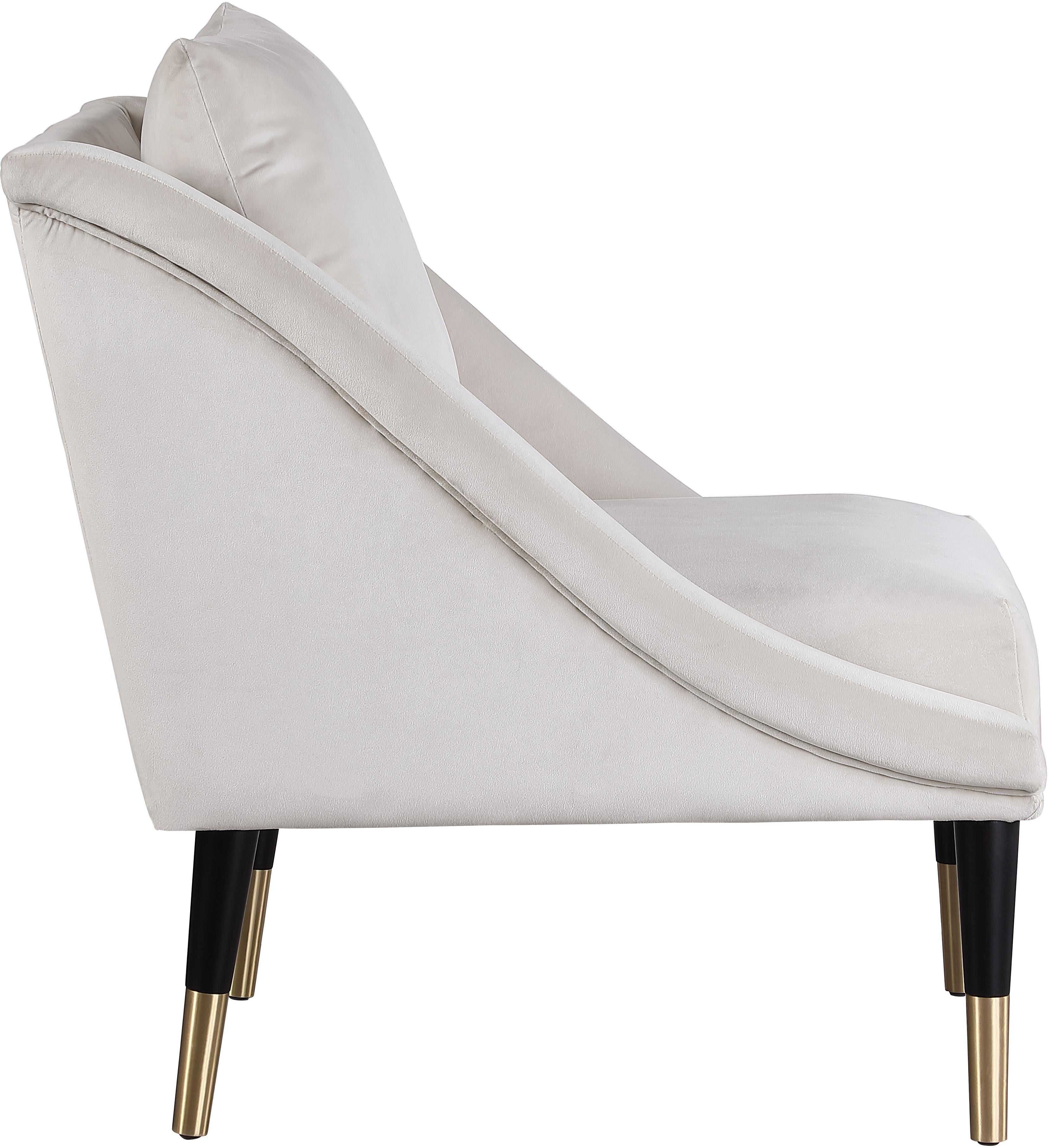Elegante Cream Velvet Accent Chair - Luxe Home Furnishings (Jersey City, NJ)