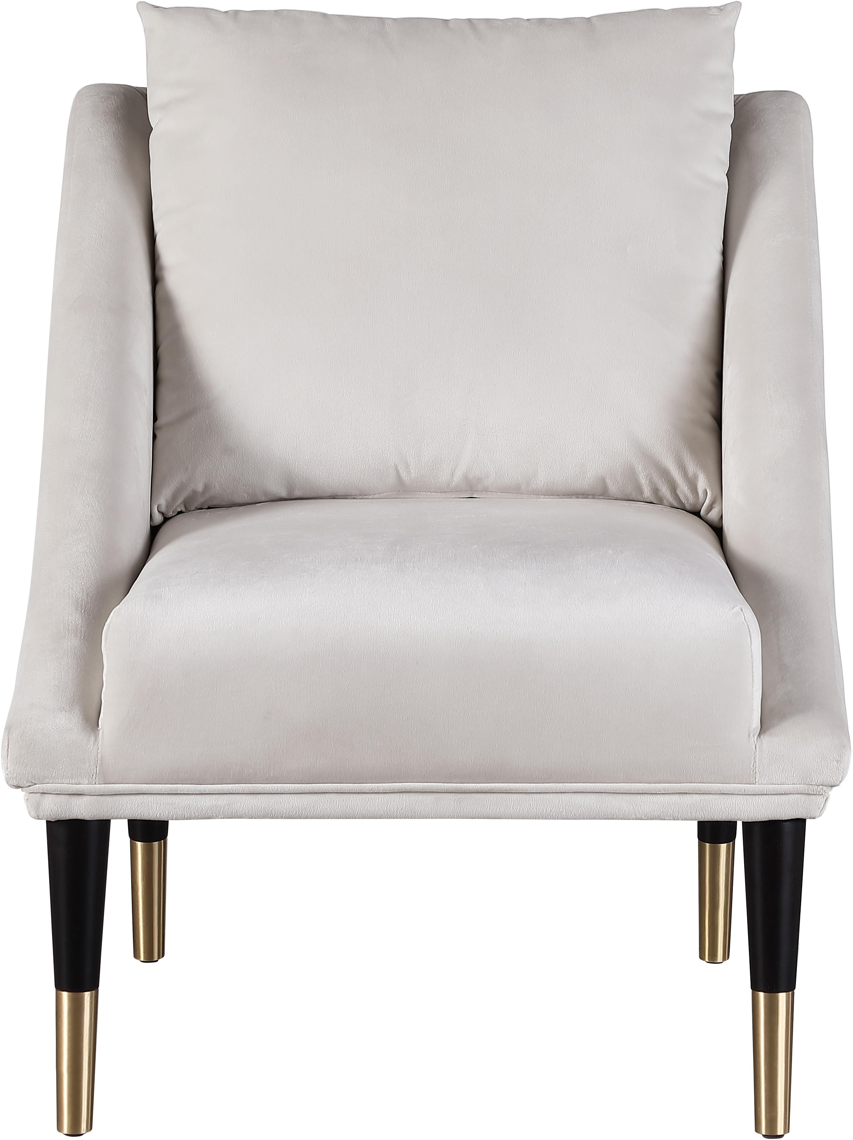 Elegante Cream Velvet Accent Chair - Luxe Home Furnishings (Jersey City, NJ)