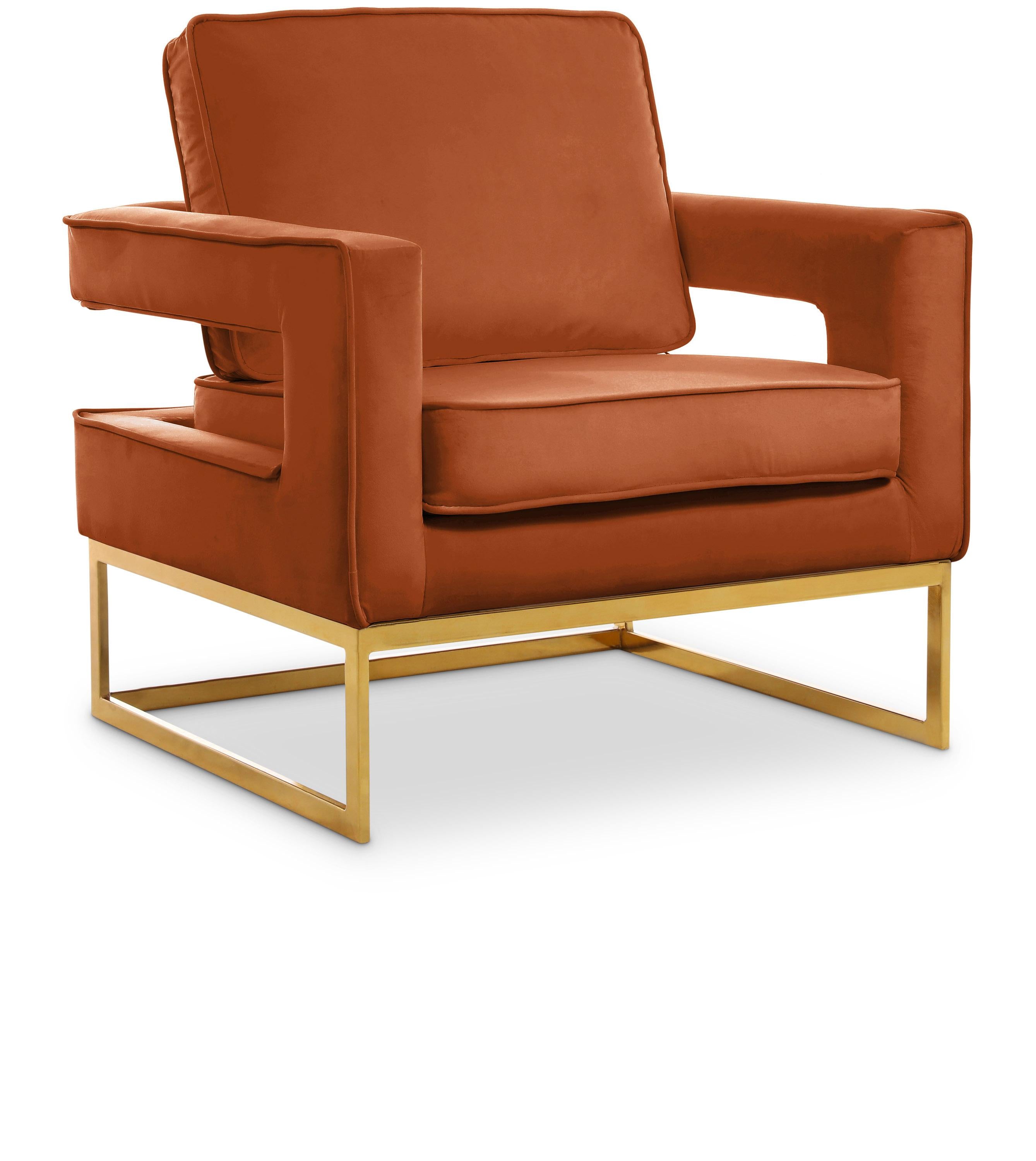 Noah Cognac Velvet Accent Chair - Luxe Home Furnishings (Jersey City, NJ)