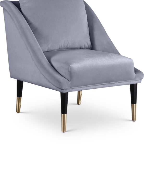 Elegante Grey Velvet Accent Chair - Luxe Home Furnishings (Jersey City, NJ)