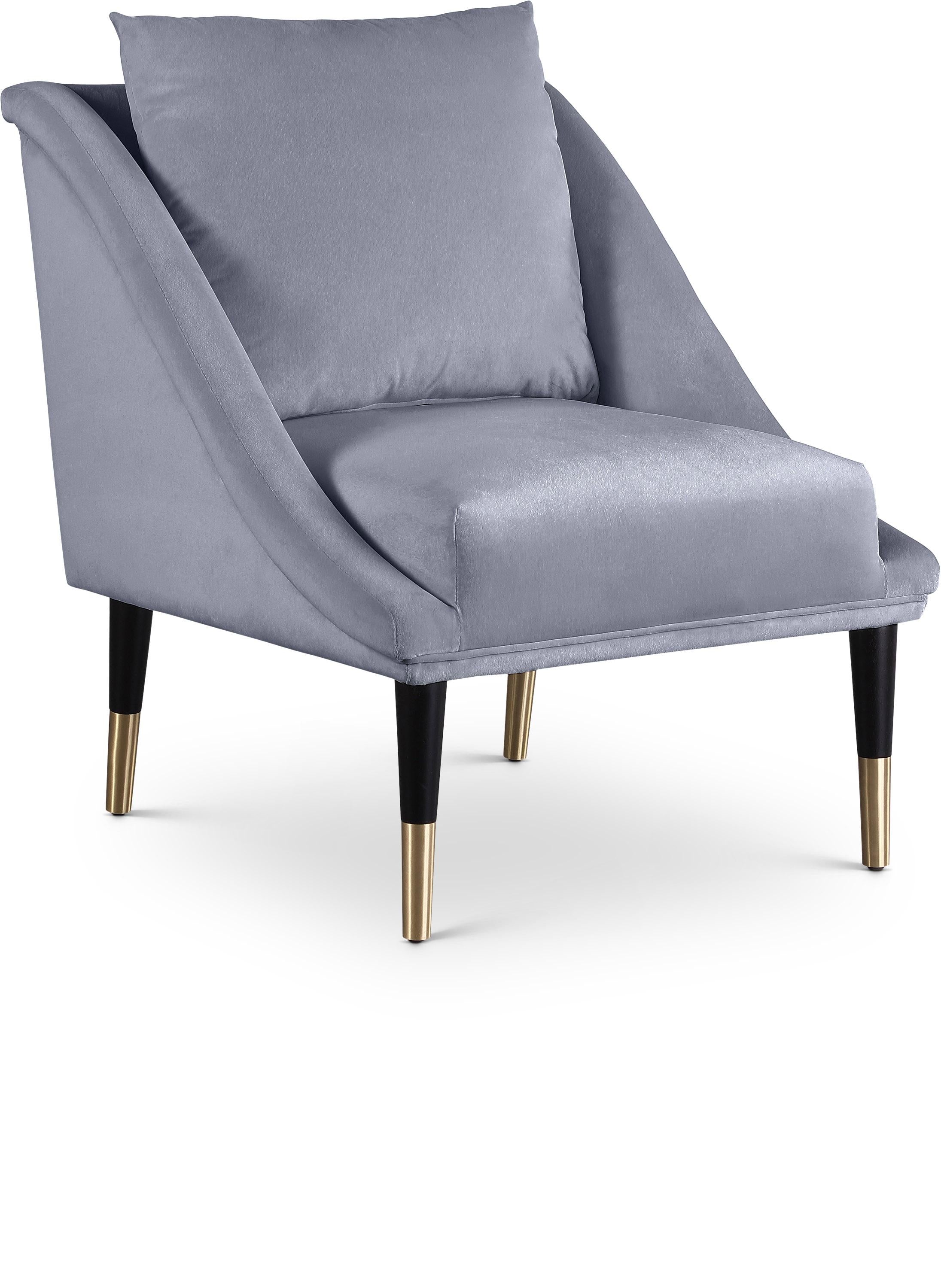 Elegante Grey Velvet Accent Chair - Luxe Home Furnishings (Jersey City, NJ)