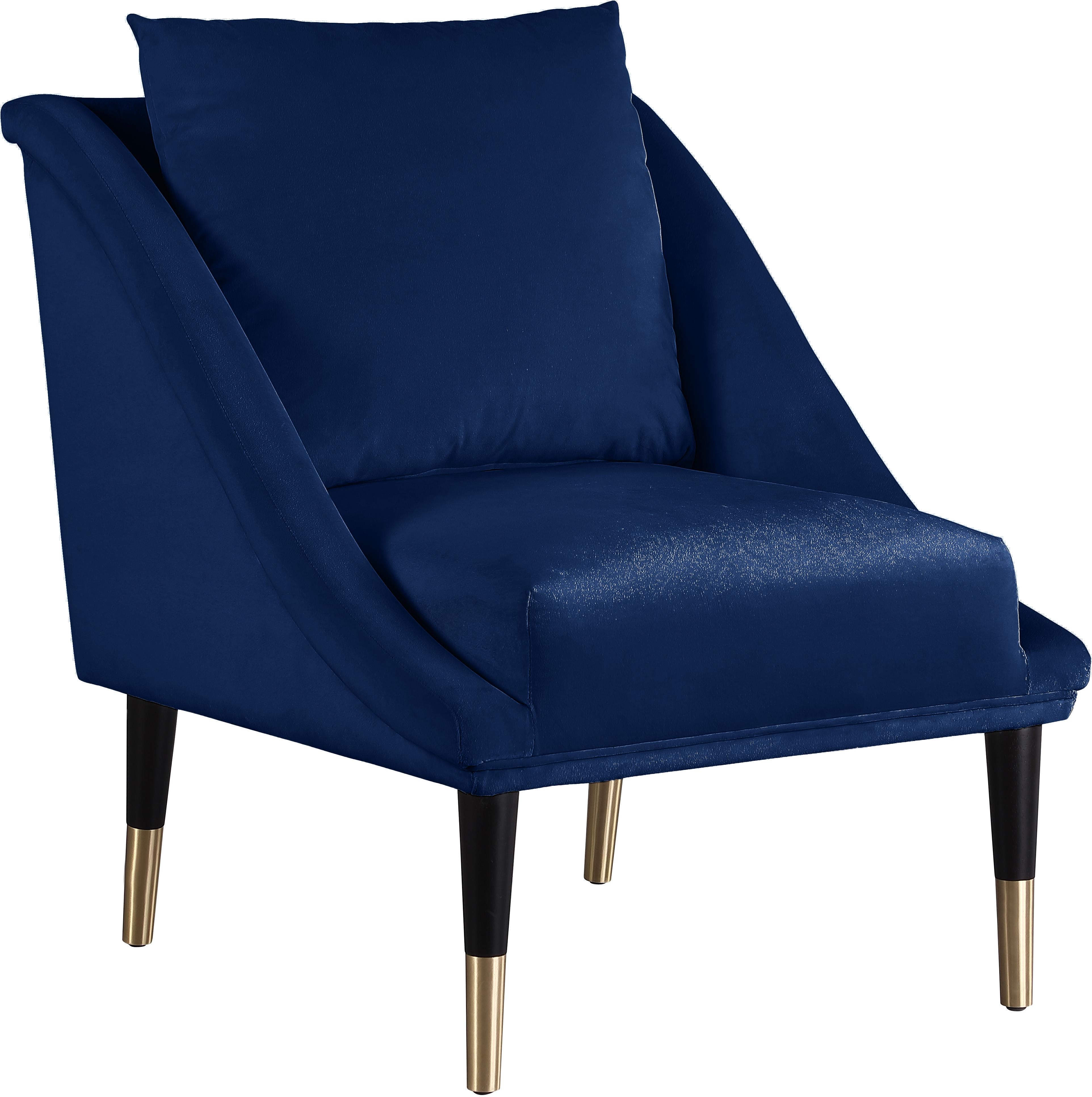 Elegante Navy Velvet Accent Chair - Luxe Home Furnishings (Jersey City, NJ)