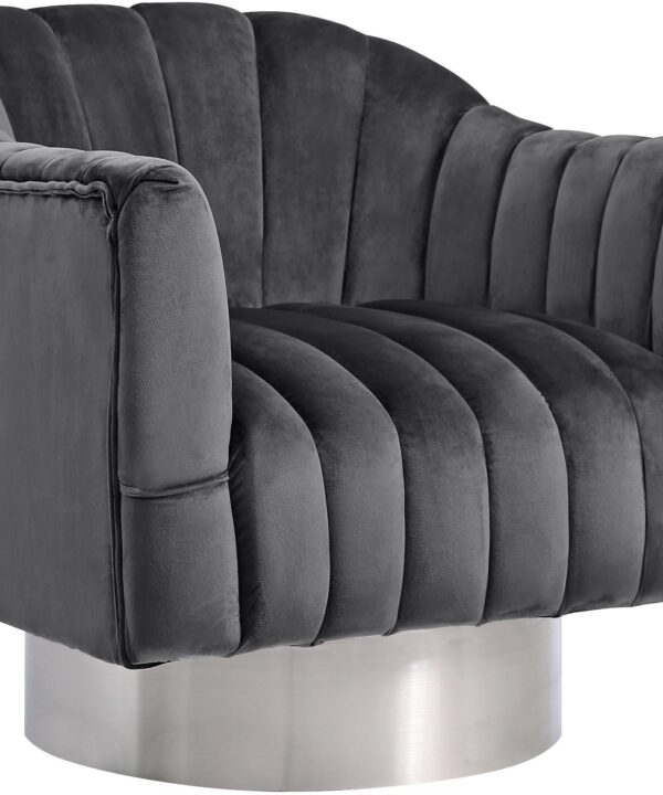 Farrah Grey Velvet Accent Chair - Luxe Home Furnishings (Jersey City, NJ)