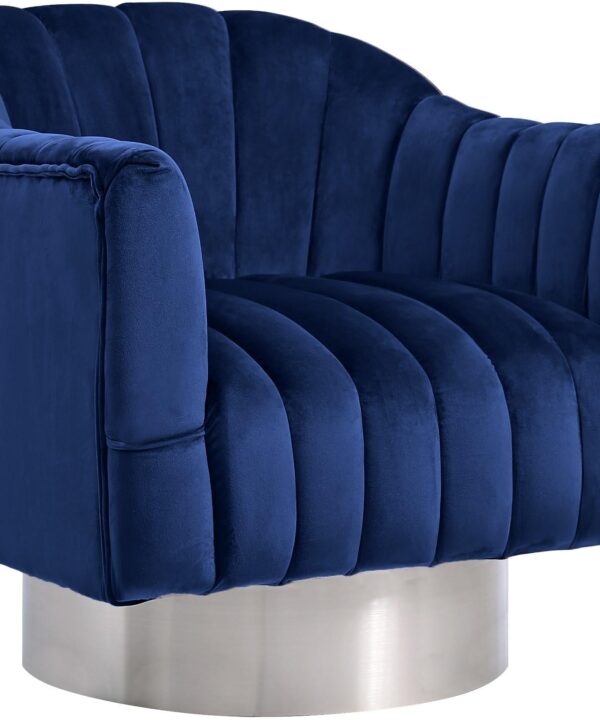 Farrah Navy Velvet Accent Chair - Luxe Home Furnishings (Jersey City, NJ)