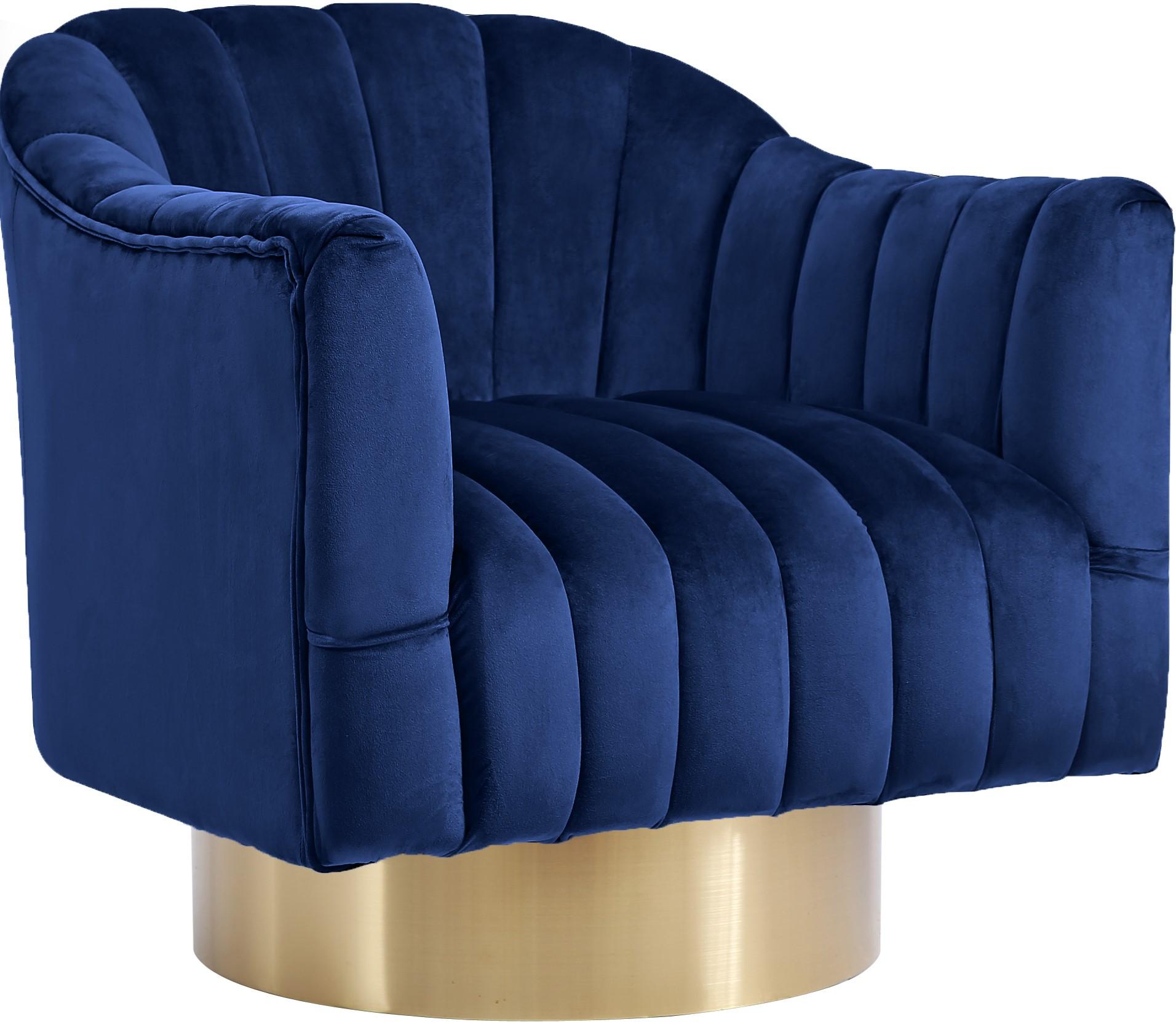 Farrah Navy Velvet Accent Chair - Luxe Home Furnishings (Jersey City, NJ)