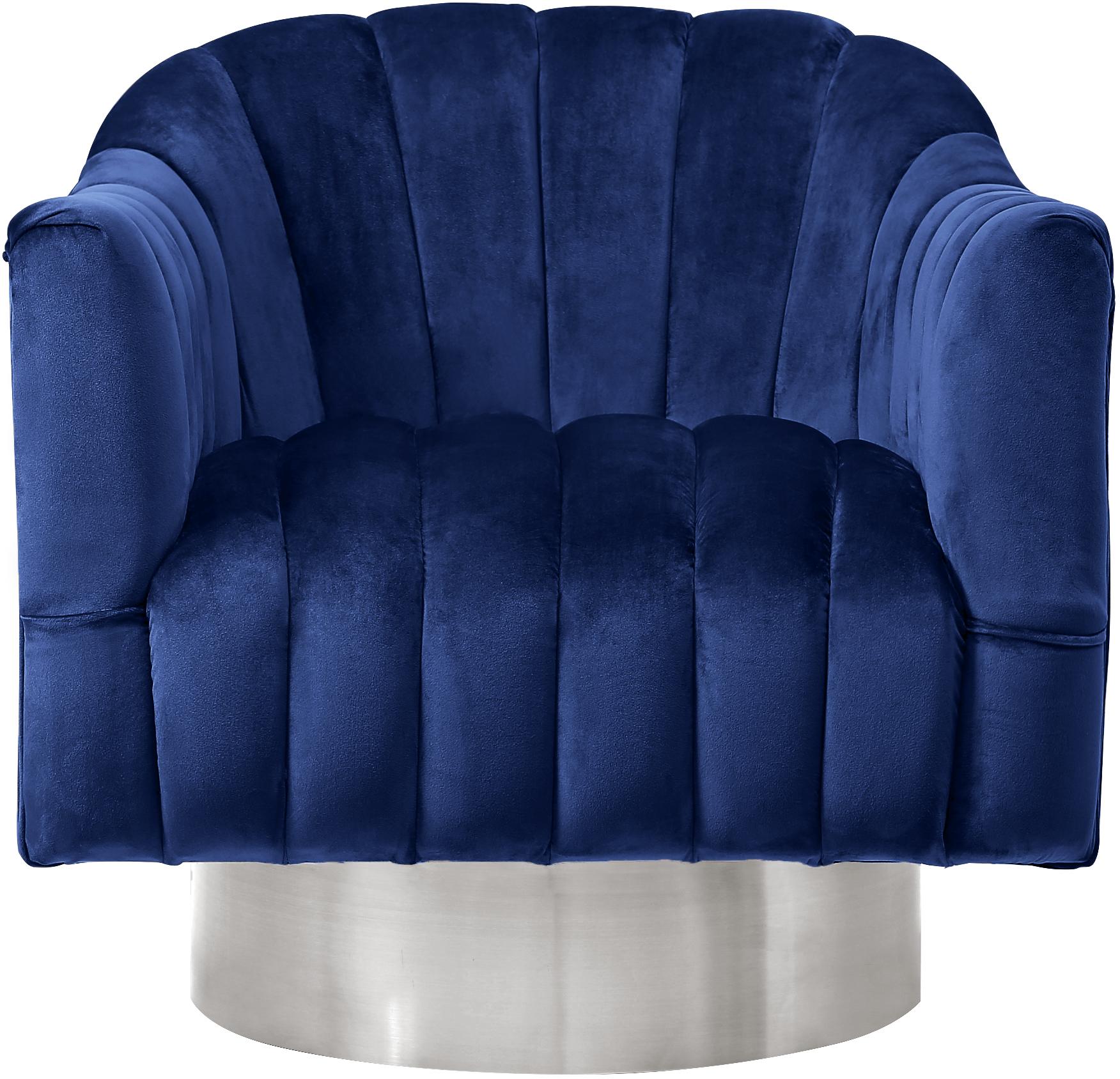 Farrah Navy Velvet Accent Chair - Luxe Home Furnishings (Jersey City, NJ)