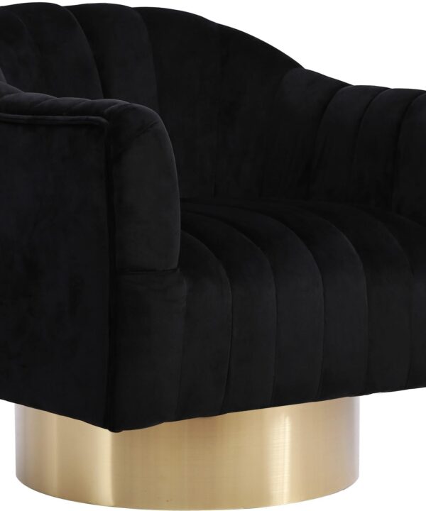 Farrah Black Velvet Accent Chair - Luxe Home Furnishings (Jersey City, NJ)