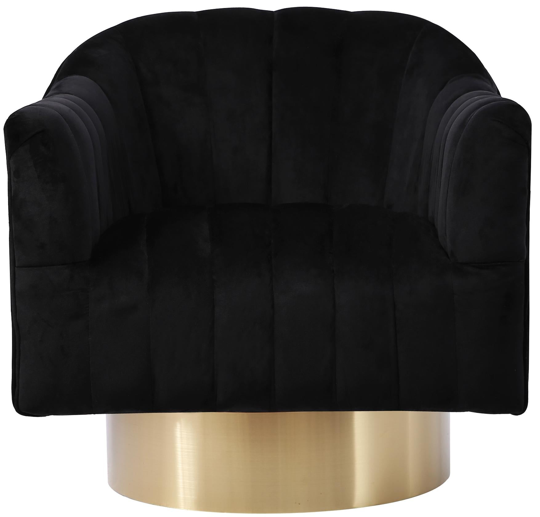 Farrah Black Velvet Accent Chair - Luxe Home Furnishings (Jersey City, NJ)