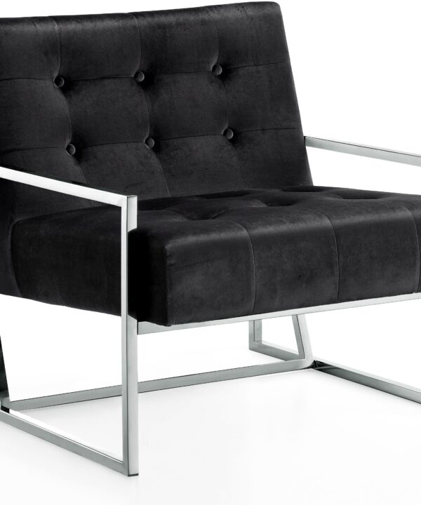 Alexis Black Velvet Accent Chair - Luxe Home Furnishings (Jersey City, NJ)