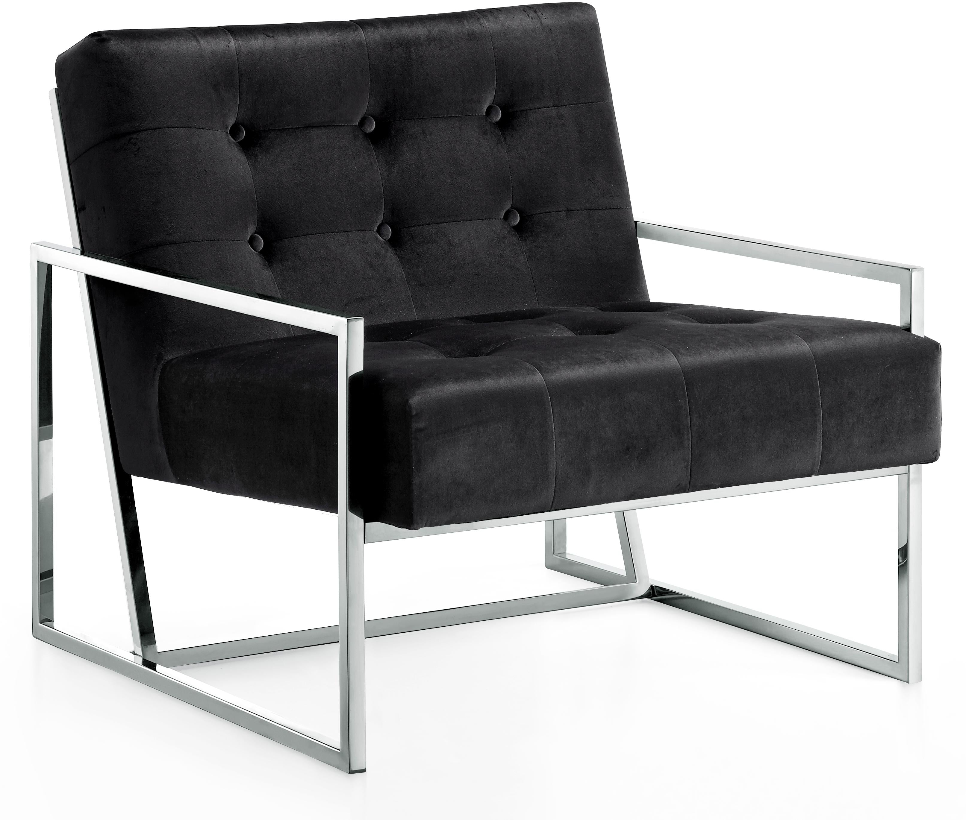 Alexis Black Velvet Accent Chair - Luxe Home Furnishings (Jersey City, NJ)