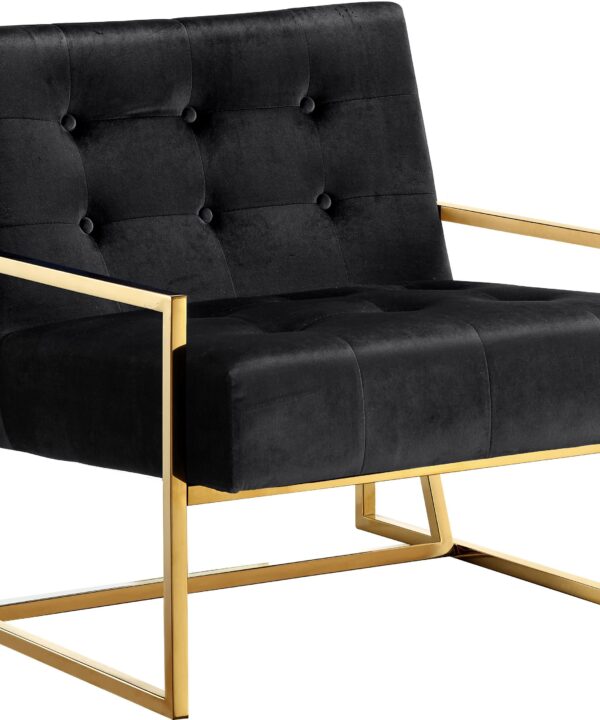 Pierre Black Velvet Accent Chair - Luxe Home Furnishings (Jersey City, NJ)
