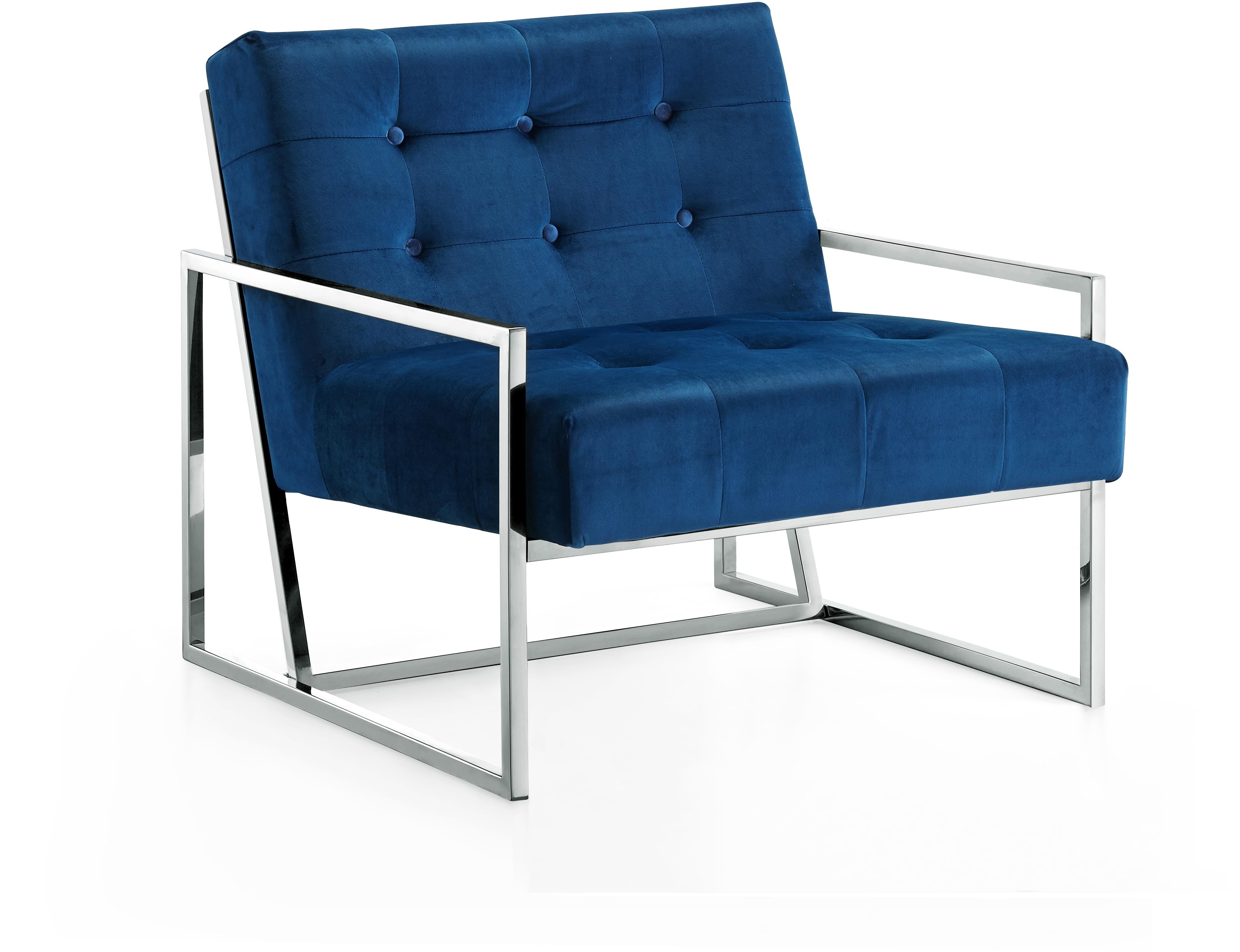 Alexis Navy Velvet Accent Chair - Luxe Home Furnishings (Jersey City, NJ)