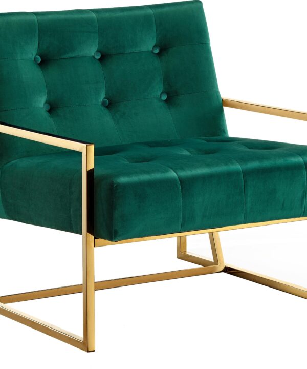 Pierre Green Velvet Accent Chair - Luxe Home Furnishings (Jersey City, NJ)