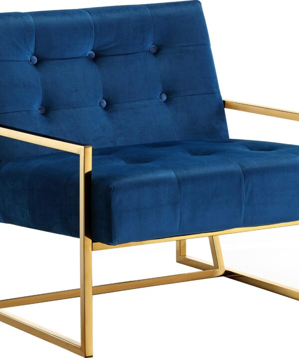 Pierre Navy Velvet Accent Chair - Luxe Home Furnishings (Jersey City, NJ)