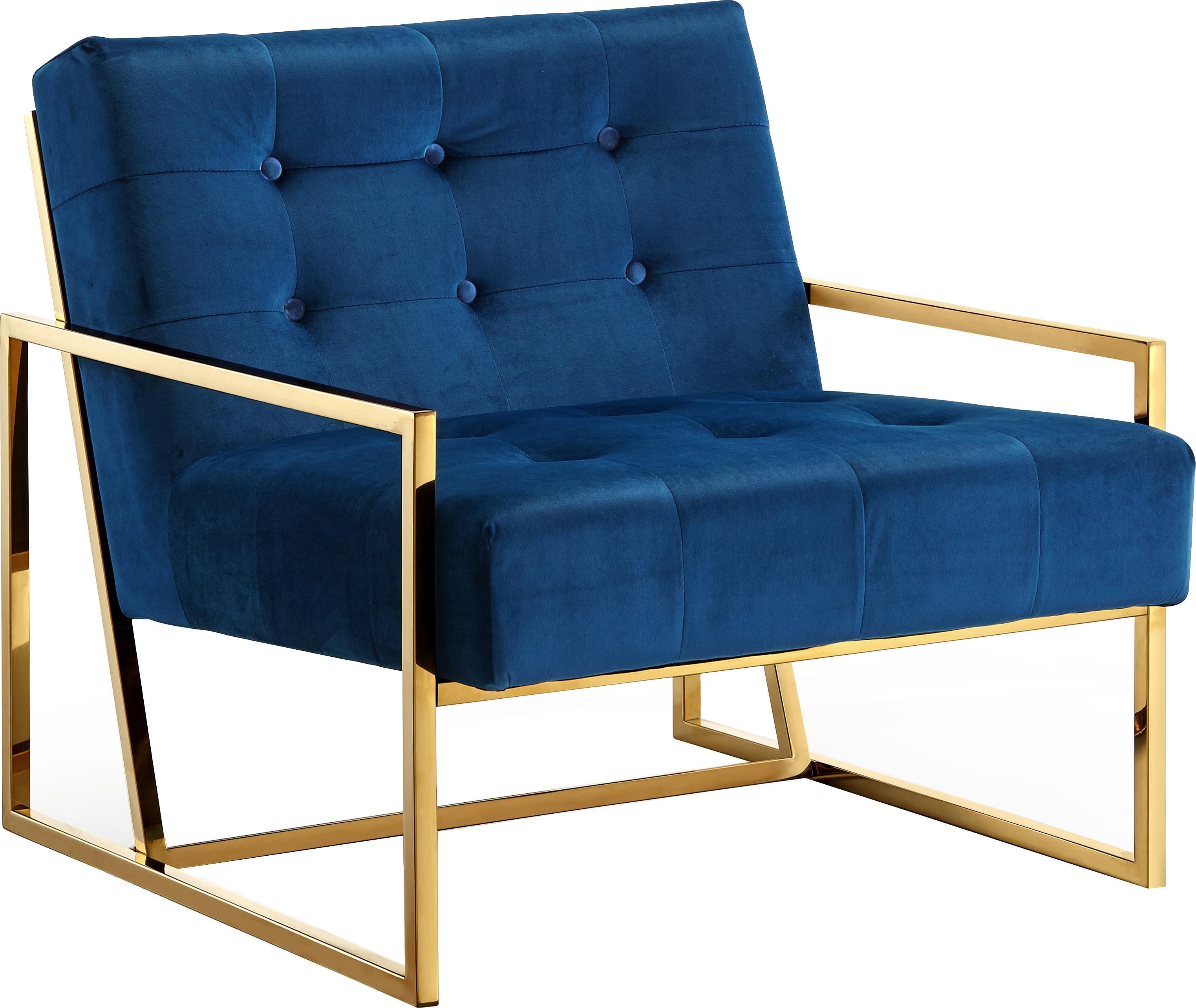 Pierre Navy Velvet Accent Chair - Luxe Home Furnishings (Jersey City, NJ)
