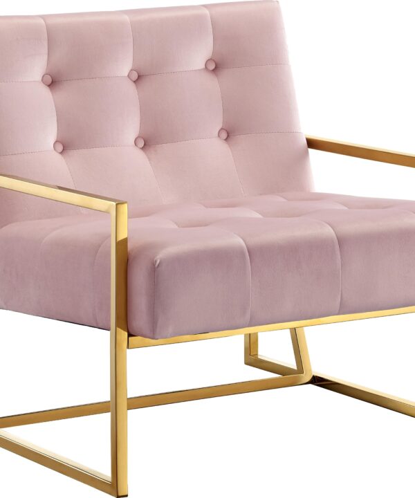 Pierre Pink Velvet Accent Chair - Luxe Home Furnishings (Jersey City, NJ)