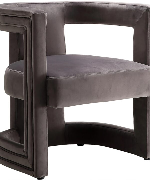 Blair Grey Velvet Accent Chair - Luxe Home Furnishings (Jersey City, NJ)
