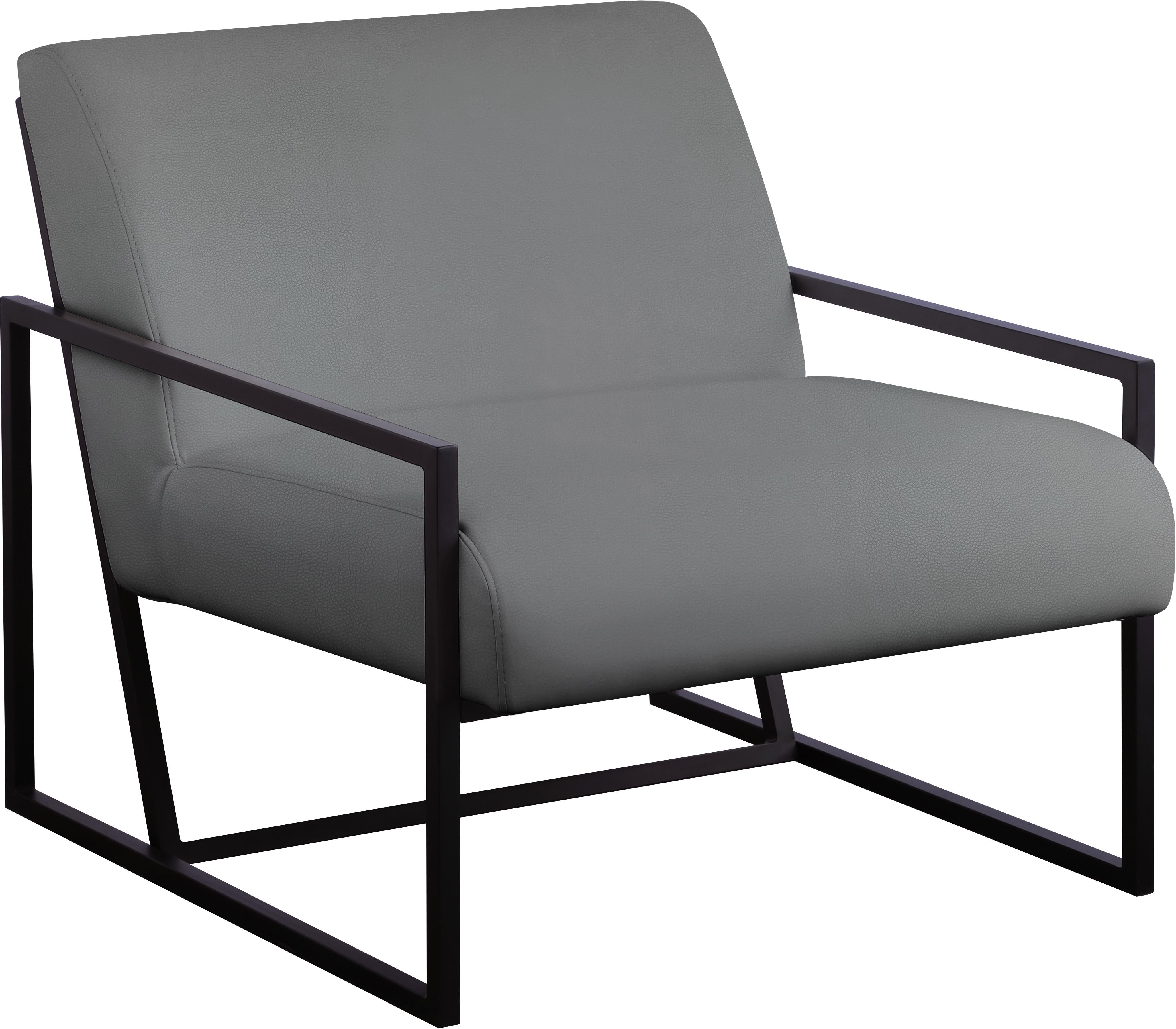 Industry Grey Faux Leather Accent Chair - Luxe Home Furnishings (Jersey City, NJ)