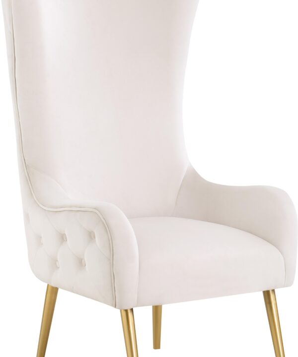 Alexander Cream Velvet Accent Chair - Luxe Home Furnishings (Jersey City, NJ)