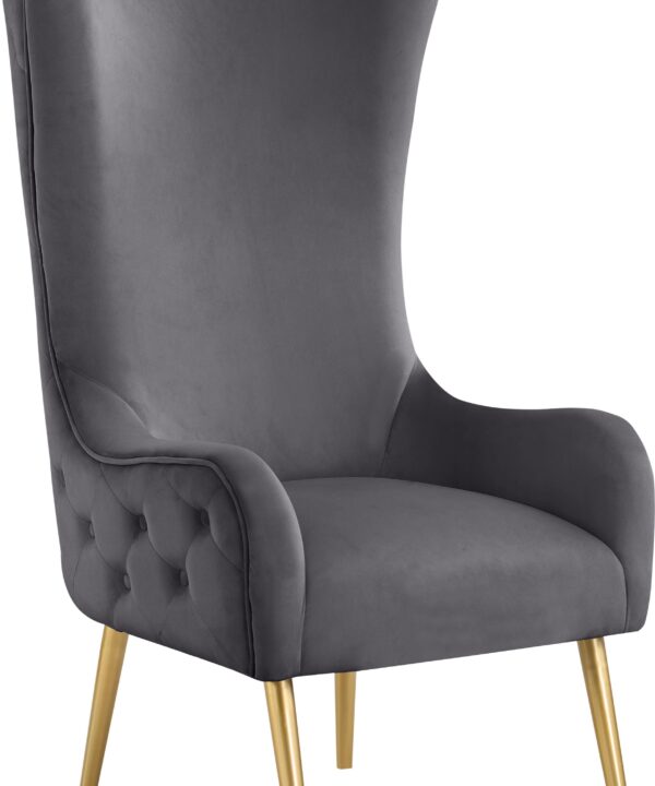 Alexander Grey Velvet Accent Chair - Luxe Home Furnishings (Jersey City, NJ)