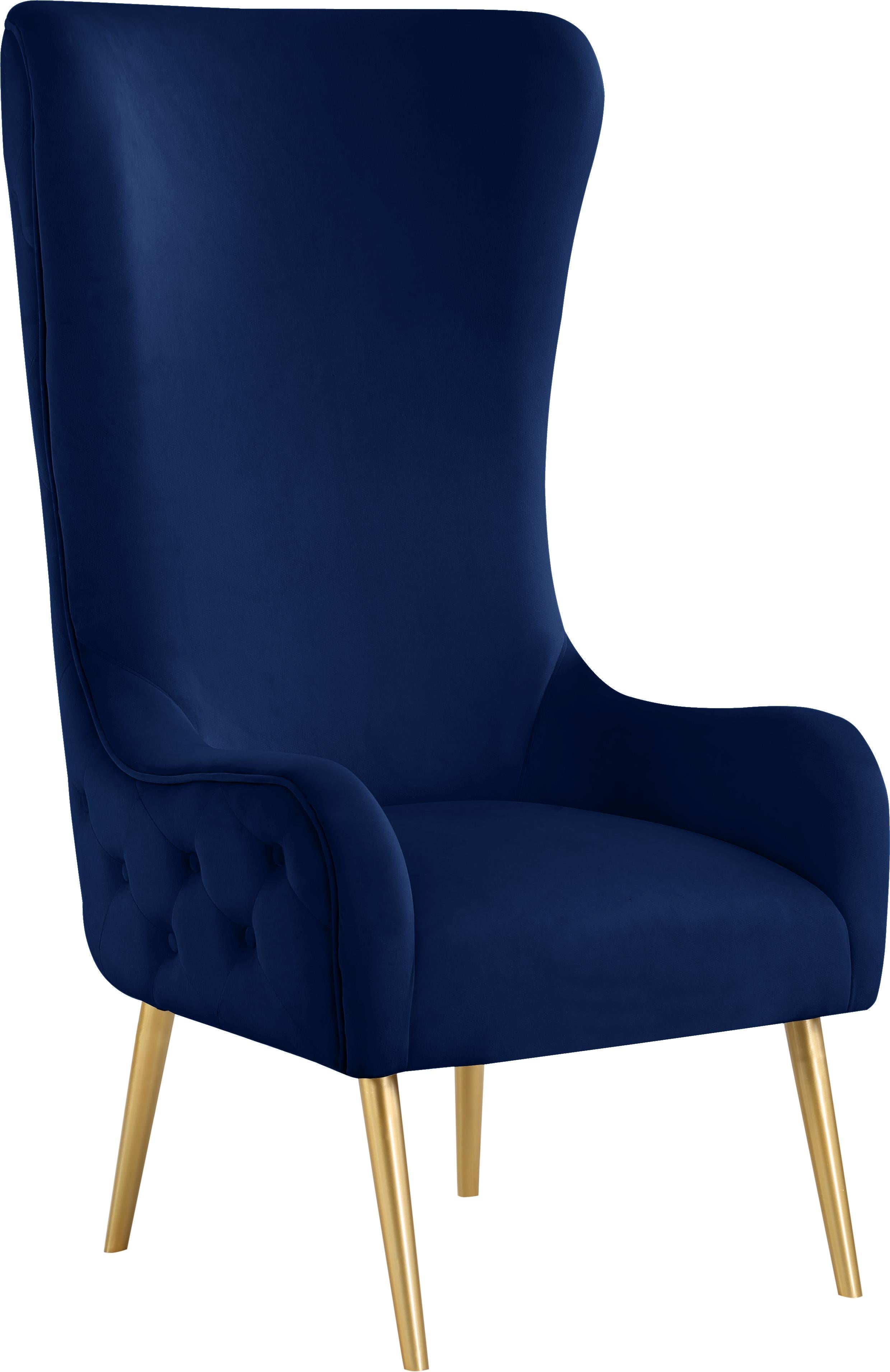 Alexander Navy Velvet Accent Chair - Luxe Home Furnishings (Jersey City, NJ)
