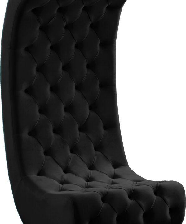 Crescent Black Velvet Accent Chair - Luxe Home Furnishings (Jersey City, NJ)