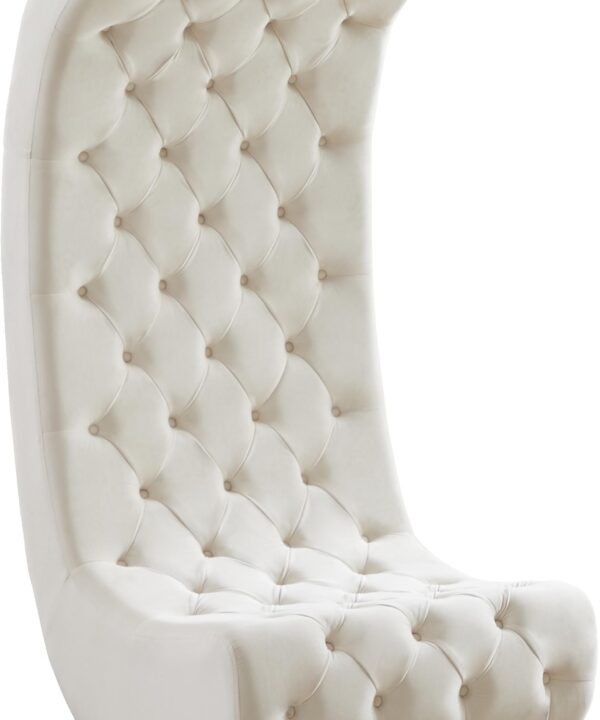 Crescent Cream Velvet Accent Chair - Luxe Home Furnishings (Jersey City, NJ)