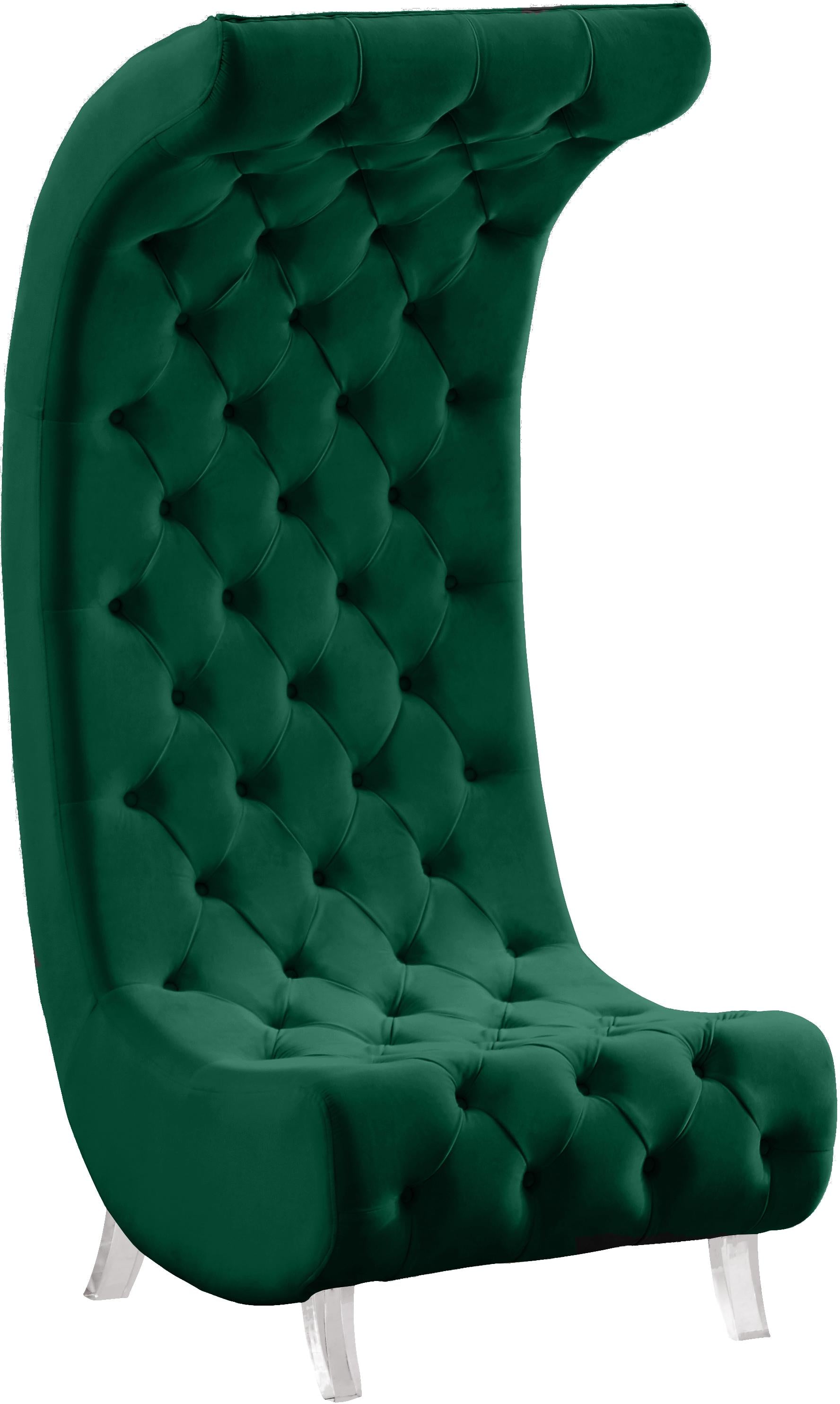 Crescent Green Velvet Accent Chair - Luxe Home Furnishings (Jersey City, NJ)