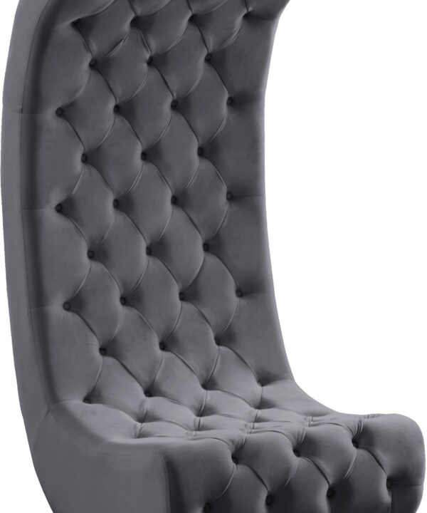 Crescent Grey Velvet Accent Chair - Luxe Home Furnishings (Jersey City, NJ)