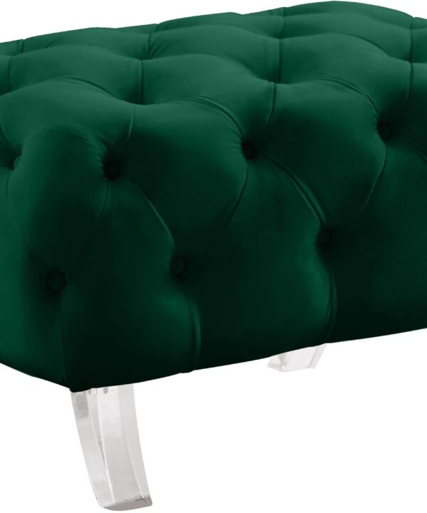 Crescent Green Velvet Ottoman - Luxe Home Furnishings (Jersey City, NJ)