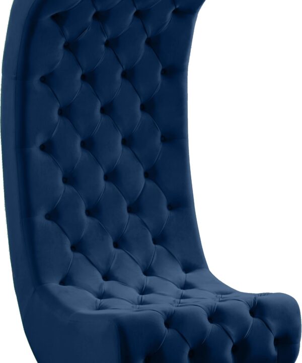 Crescent Navy Velvet Accent Chair - Luxe Home Furnishings (Jersey City, NJ)