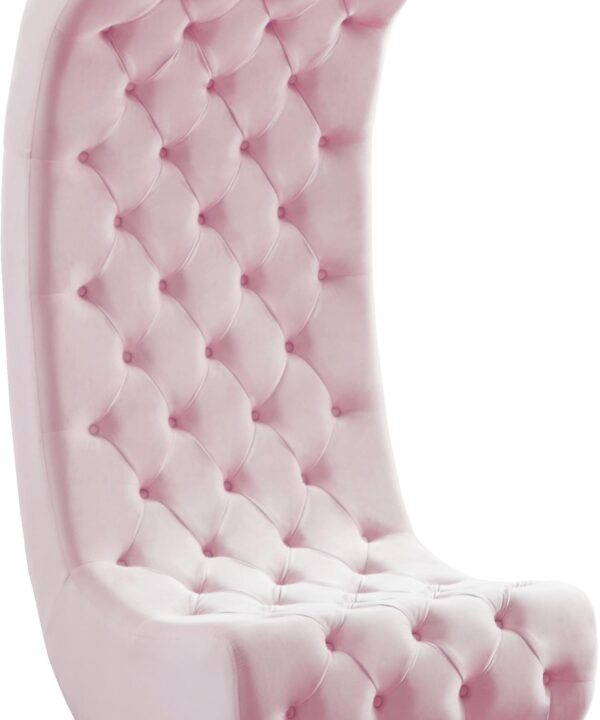 Crescent Pink Velvet Accent Chair - Luxe Home Furnishings (Jersey City, NJ)
