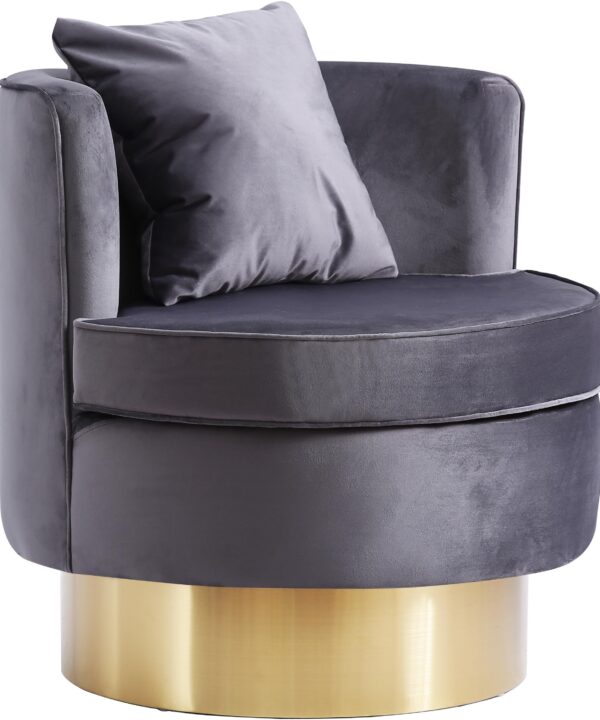 Kendra Grey Velvet Accent Chair - Luxe Home Furnishings (Jersey City, NJ)
