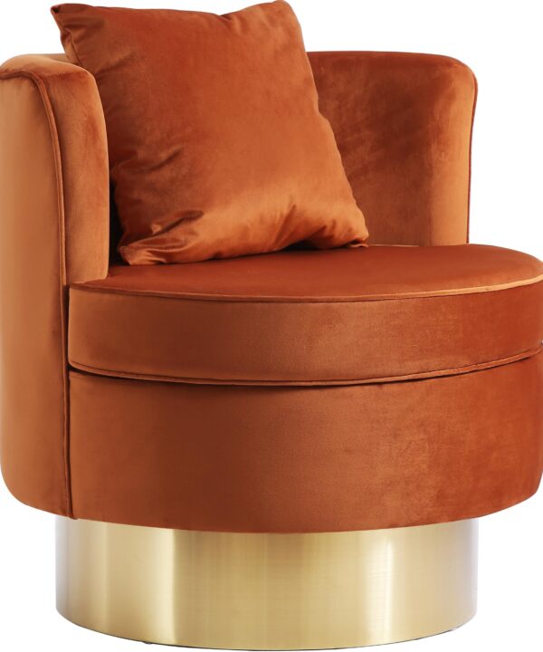 Kendra Cognac Velvet Accent Chair - Luxe Home Furnishings (Jersey City, NJ)