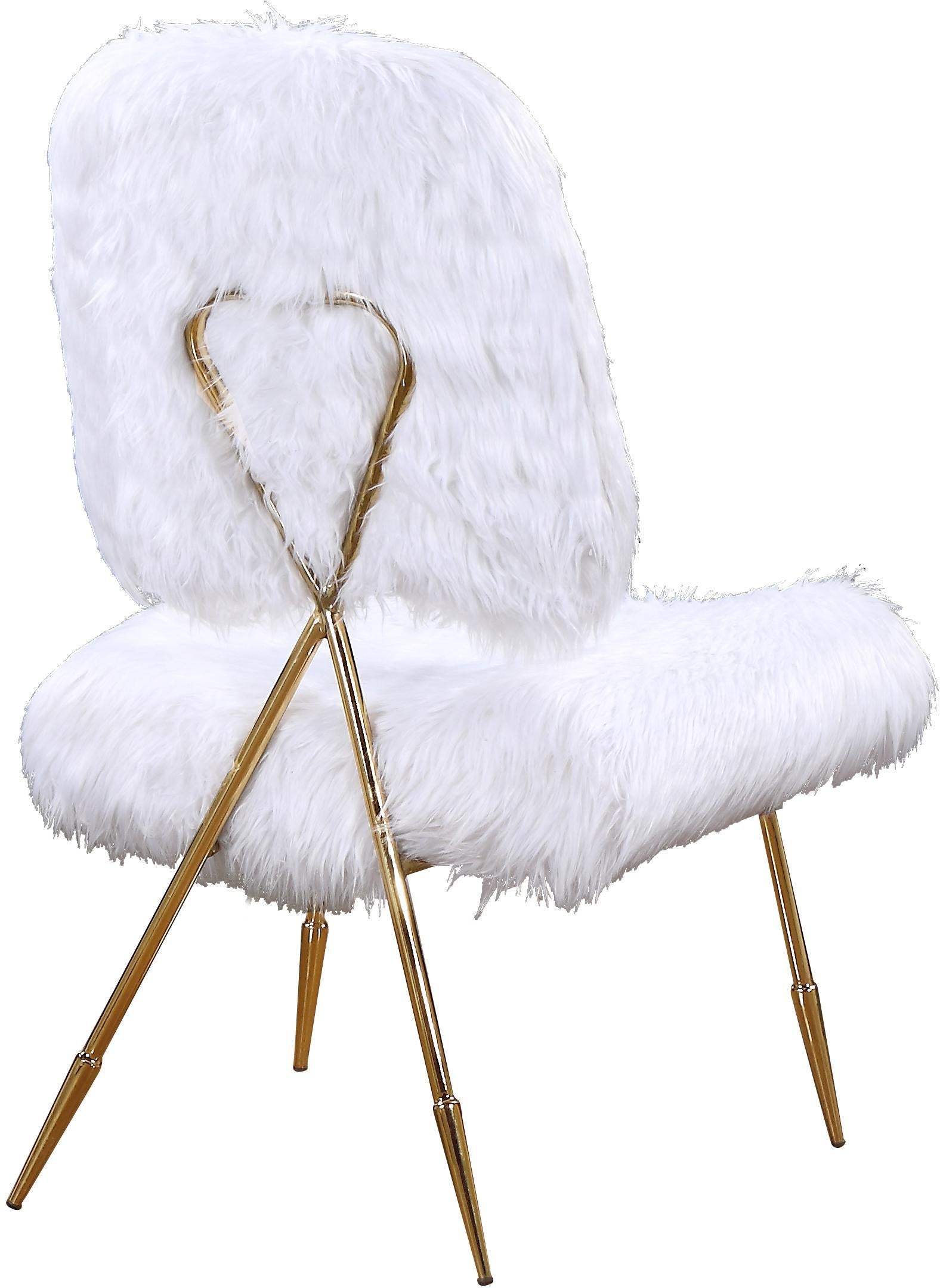 Magnolia White Faux Fur Accent Chair - Luxe Home Furnishings (Jersey City, NJ)