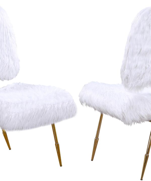 Magnolia White Faux Fur Accent Chair - Luxe Home Furnishings (Jersey City, NJ)