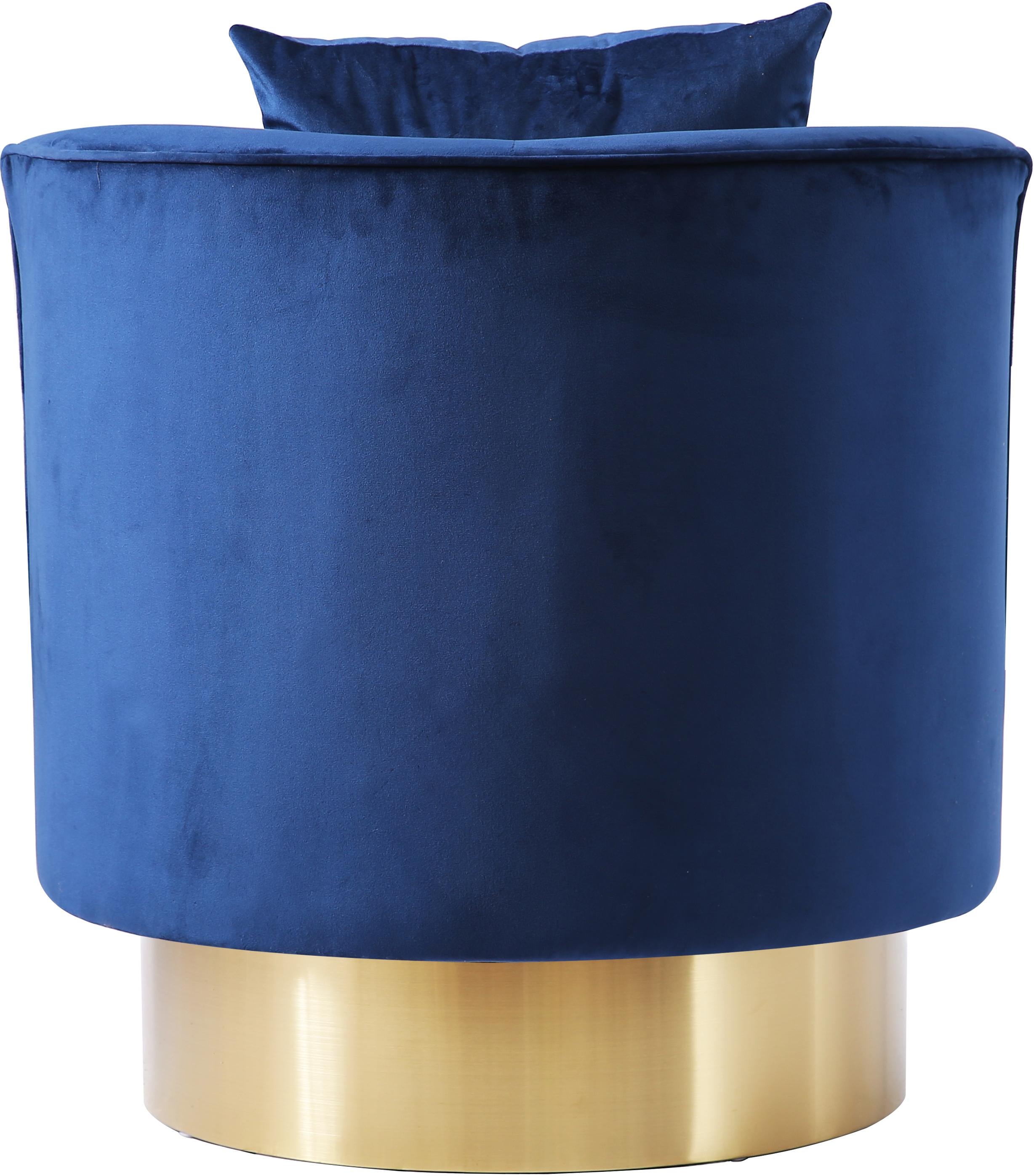 Kendra Navy Velvet Accent Chair - Luxe Home Furnishings (Jersey City, NJ)